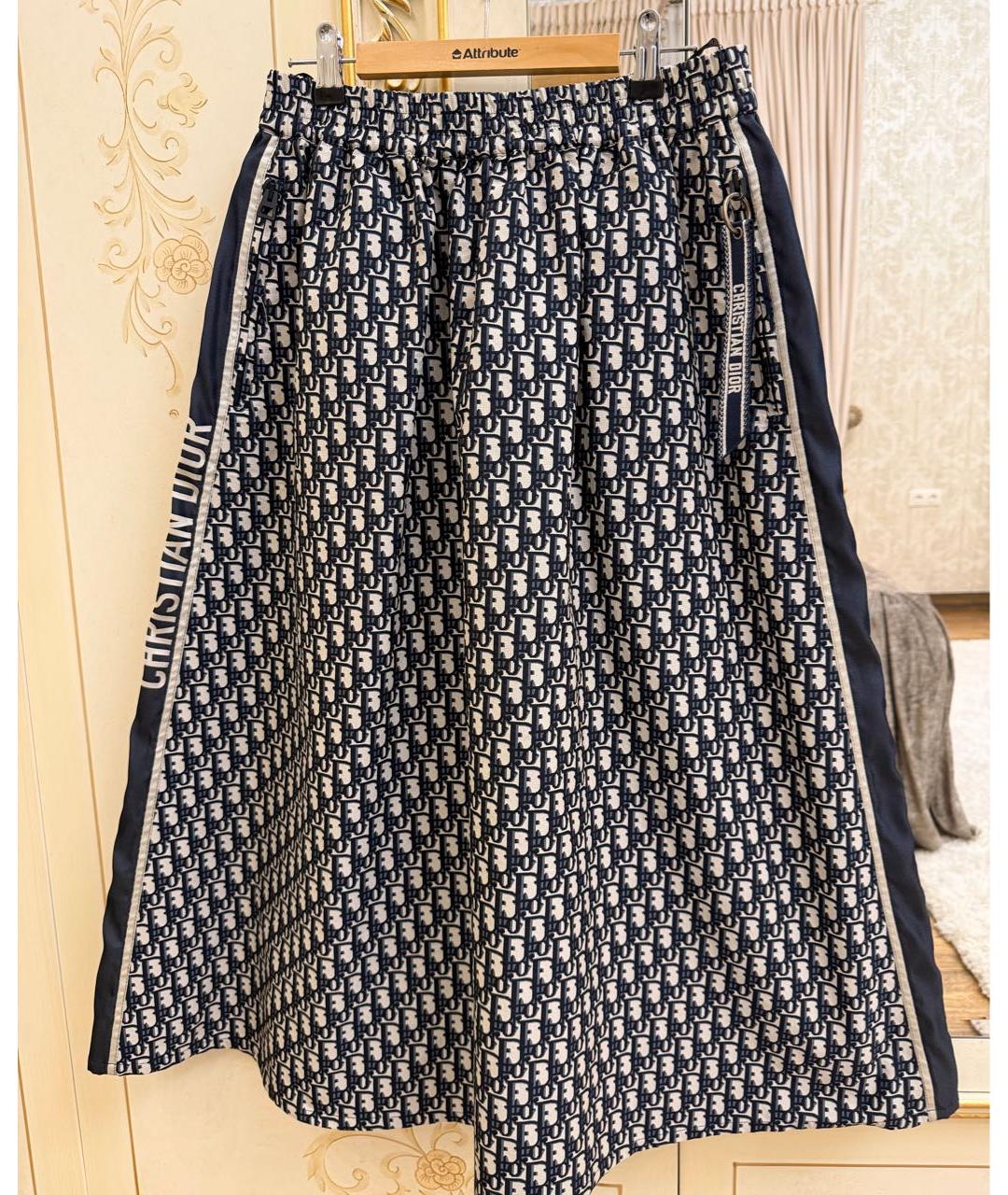 CHRISTIAN DIOR Темно-синяя полиэстеровая юбка миди, фото 8