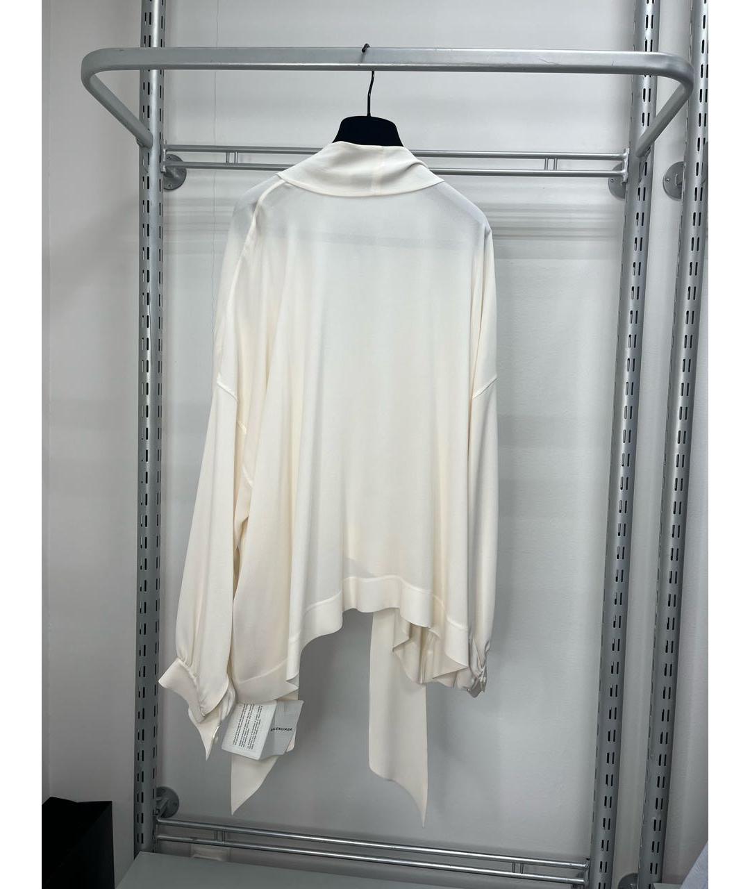 BALENCIAGA Бежевая шелковая блузы, фото 4