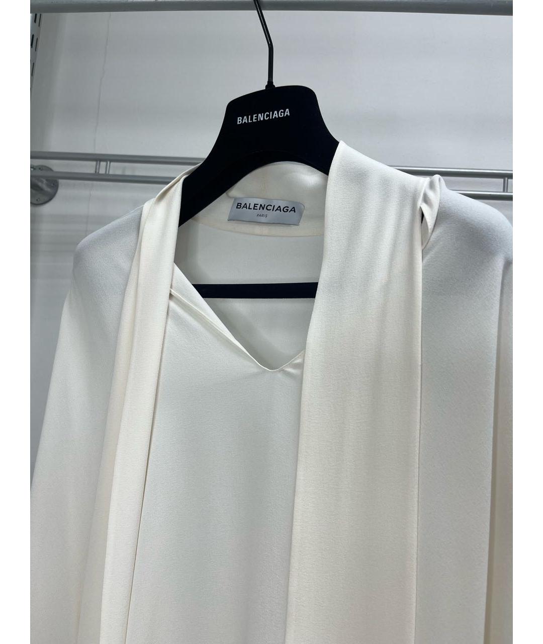 BALENCIAGA Бежевая шелковая блузы, фото 2