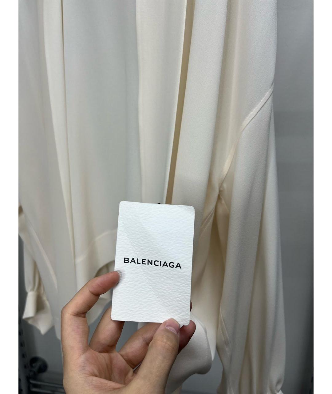 BALENCIAGA Бежевая шелковая блузы, фото 3