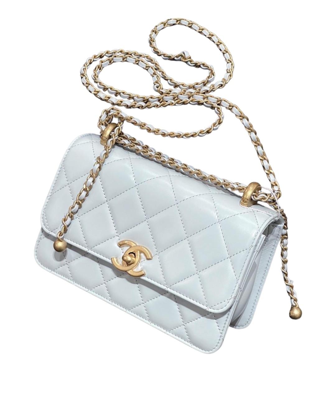 CHANEL Голубая кожаная сумка через плечо, фото 1