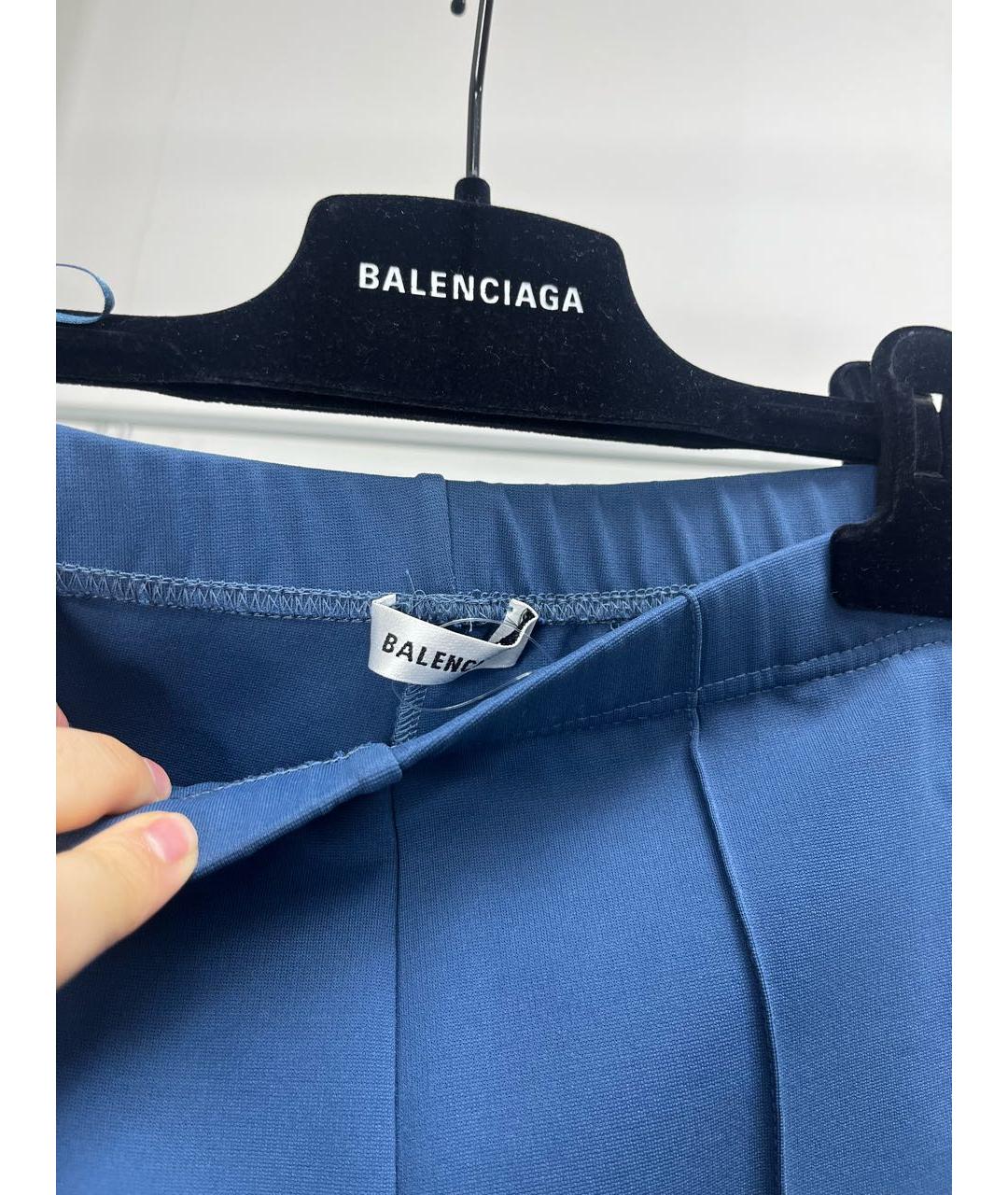 BALENCIAGA Темно-синие полиэстеровые леггинсы и велосипедки, фото 2