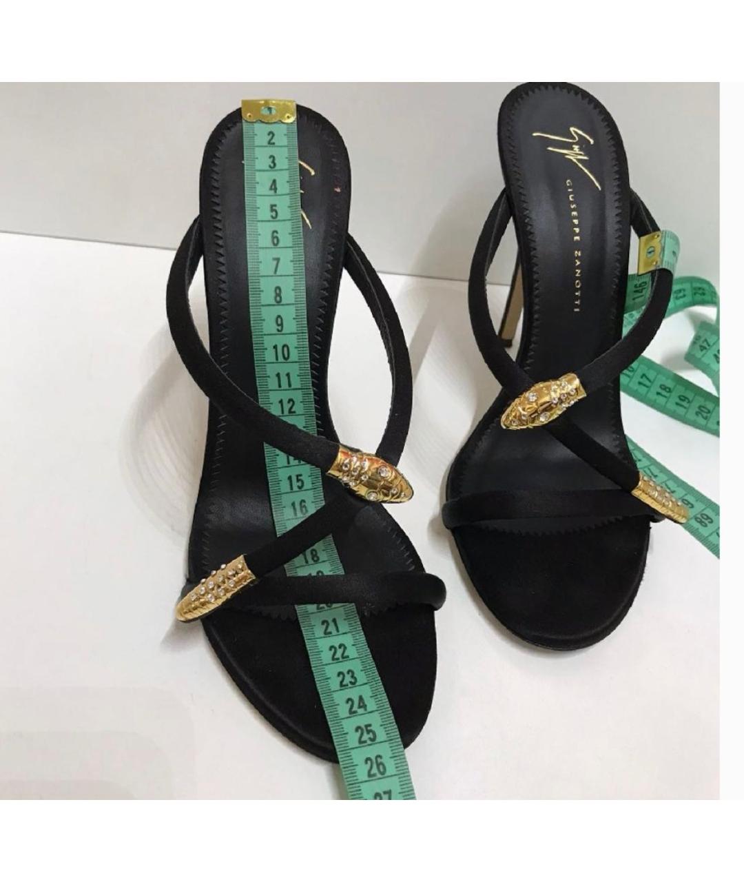 GIUSEPPE ZANOTTI DESIGN Черные бархатные босоножки, фото 3
