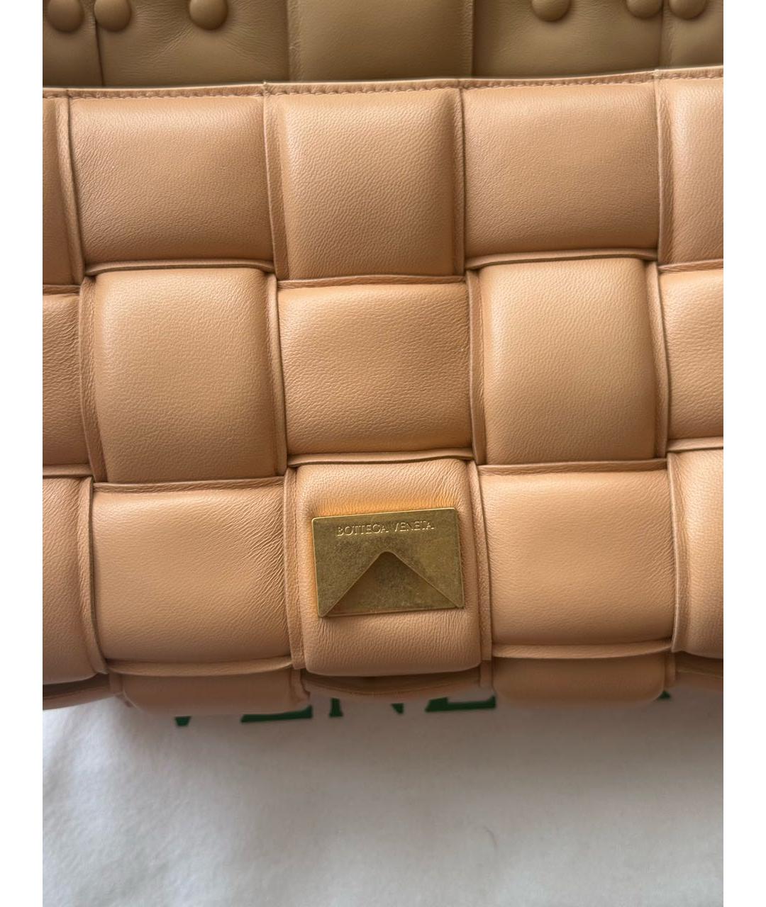 BOTTEGA VENETA Бежевая кожаная сумка через плечо, фото 2