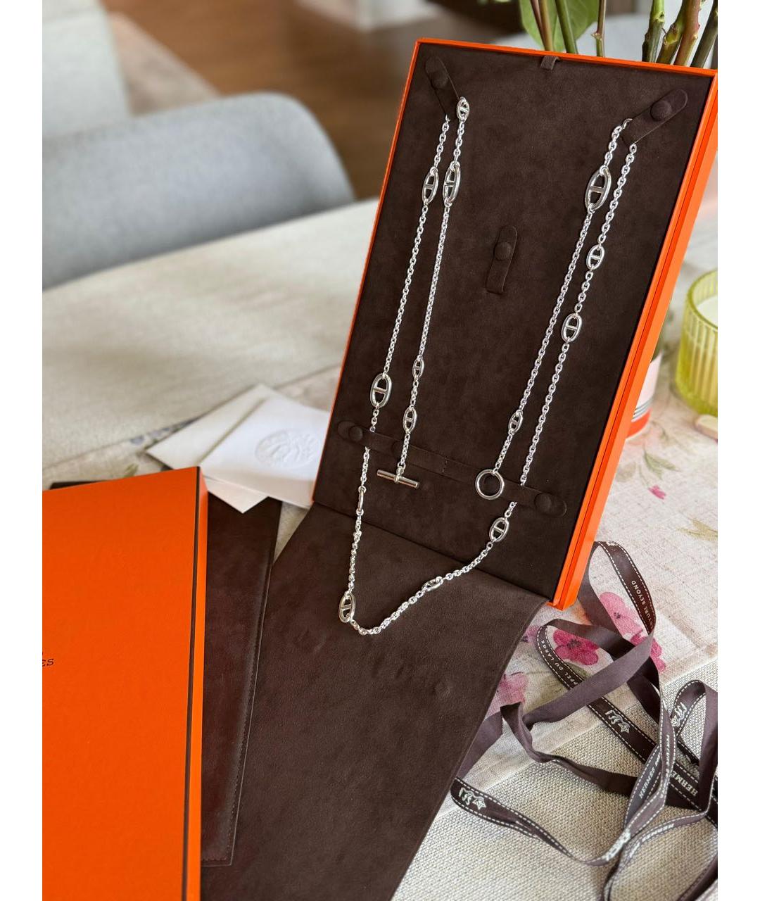 HERMES Серебряное серебряное колье, фото 2