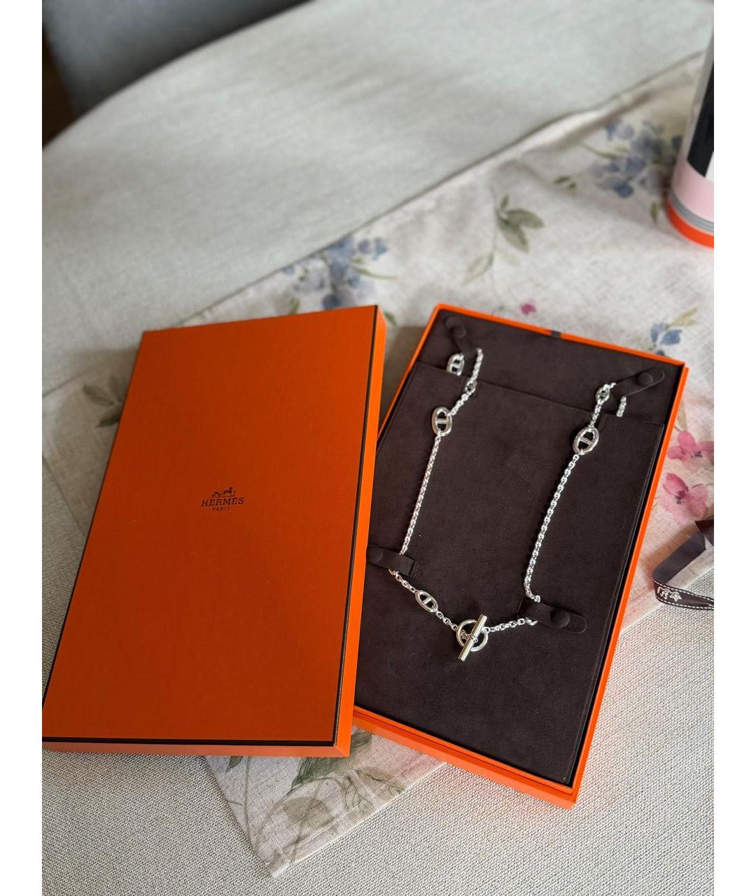 HERMES Серебряное серебряное колье, фото 3