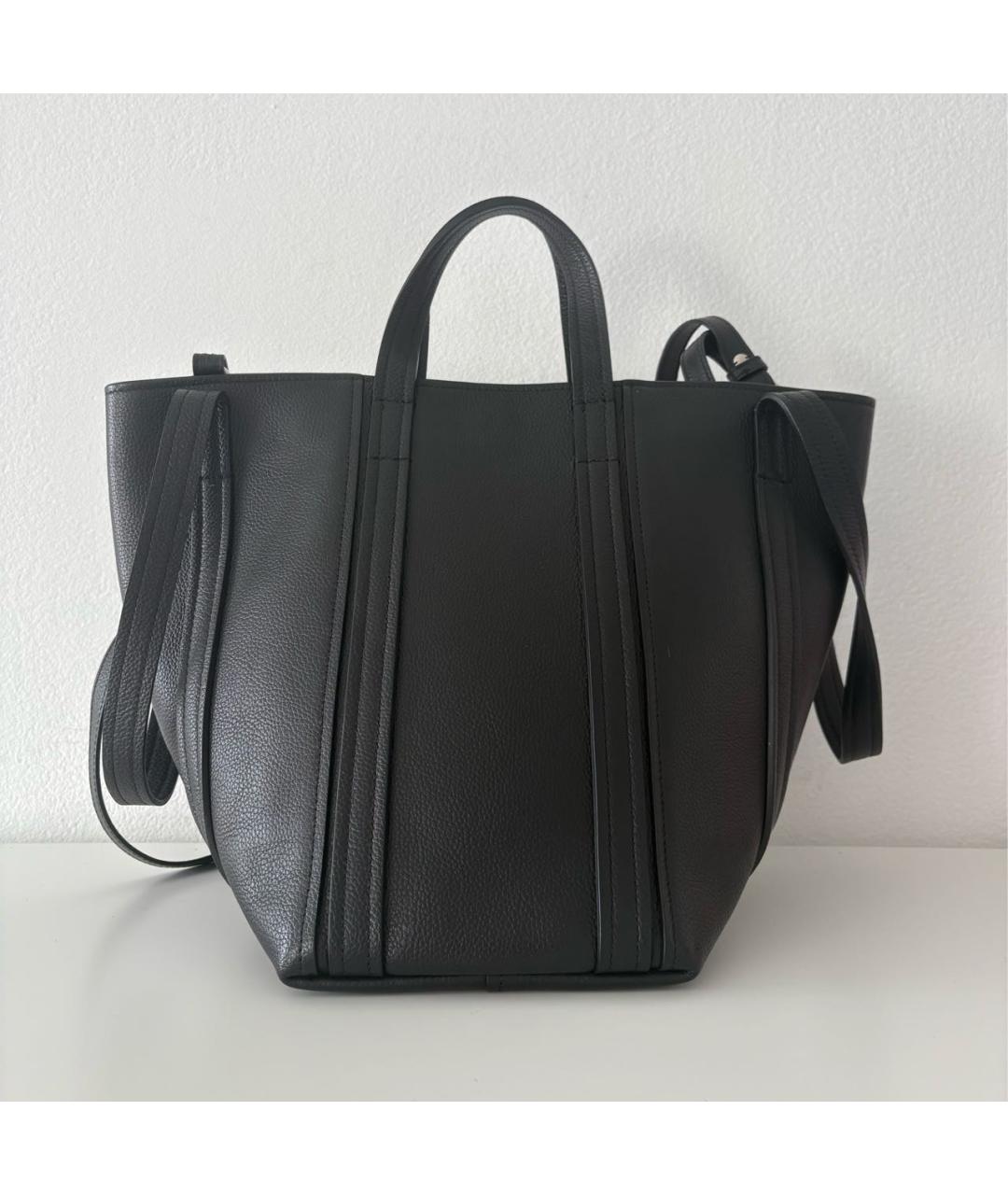 BALENCIAGA Черная кожаная сумка тоут, фото 3
