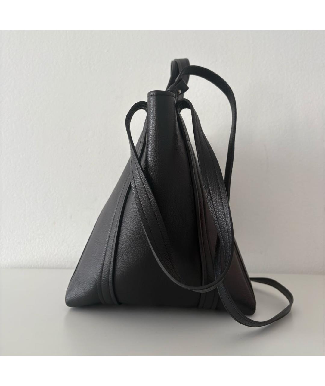 BALENCIAGA Черная кожаная сумка тоут, фото 5