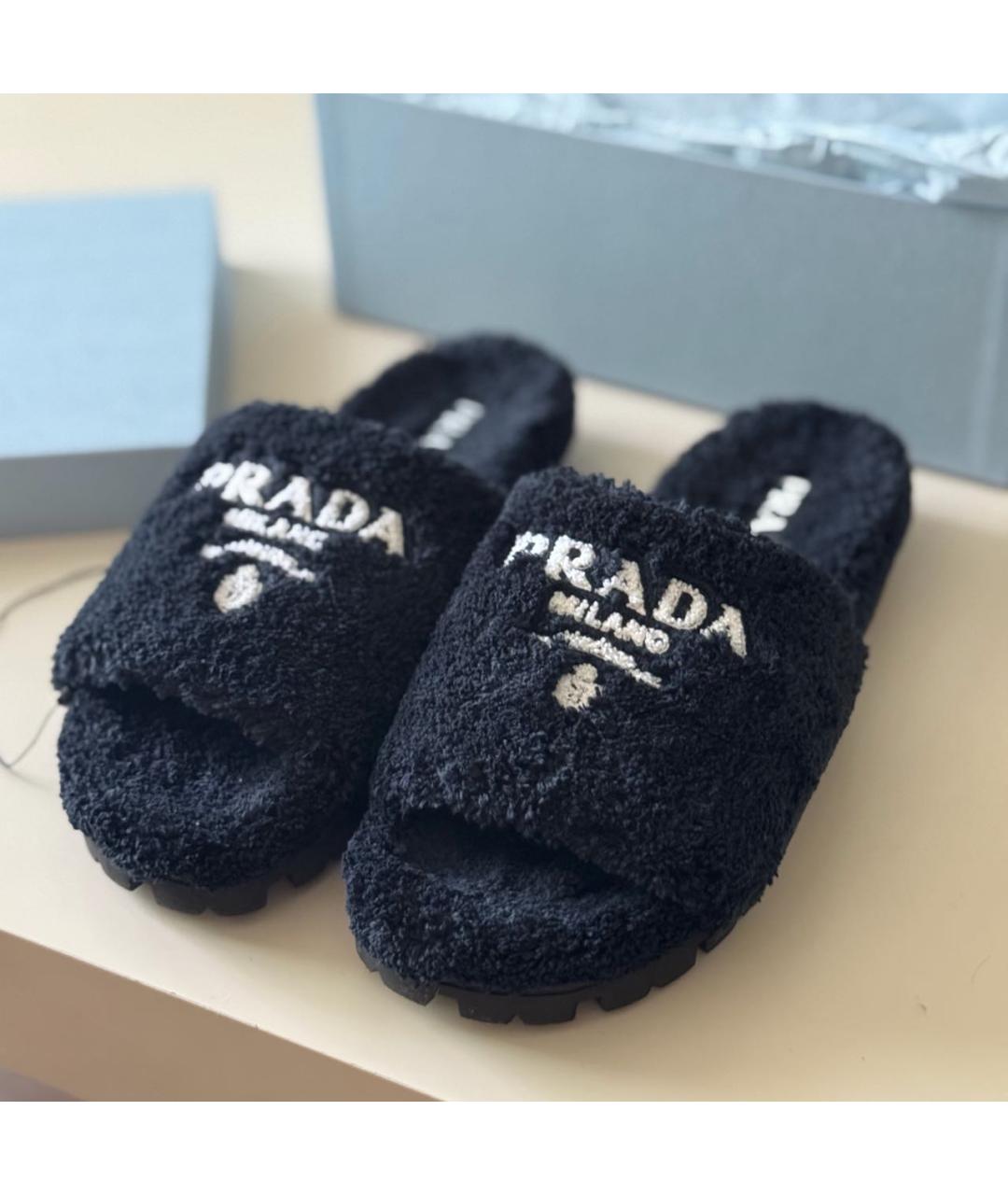 PRADA Черные шлепанцы, фото 3