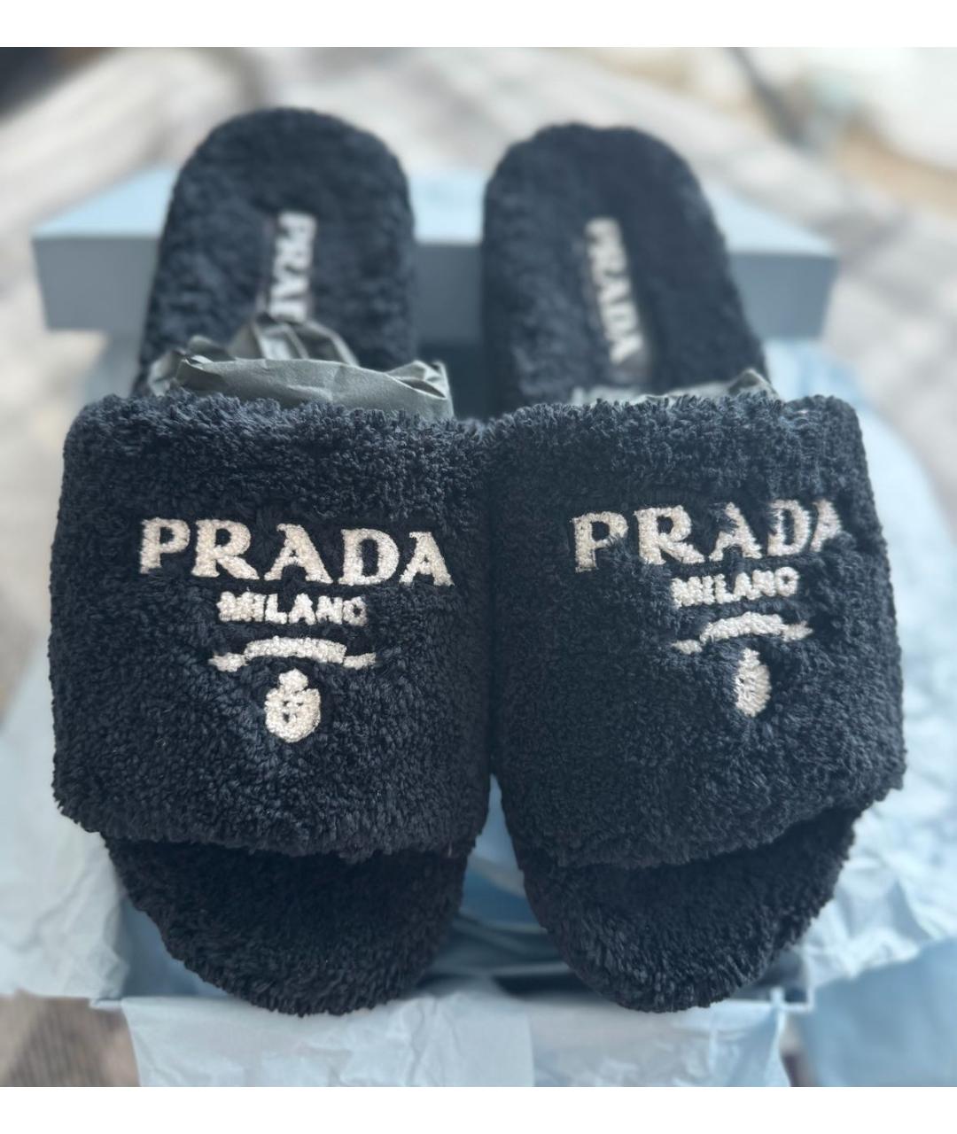 PRADA Черные шлепанцы, фото 5