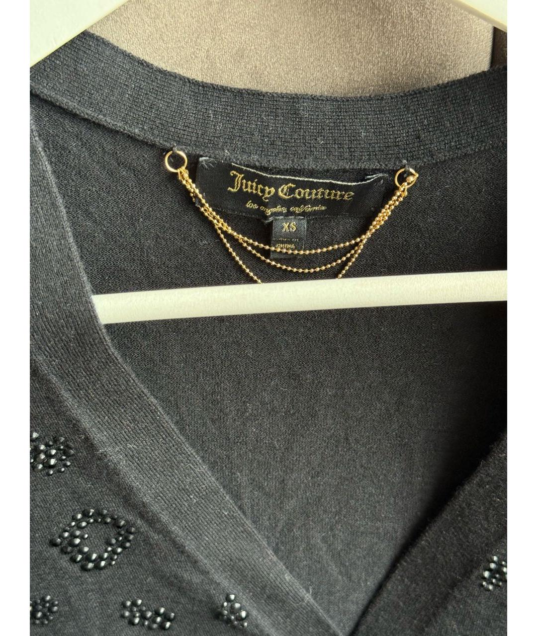 JUICY COUTURE Черный вискозный кардиган, фото 3