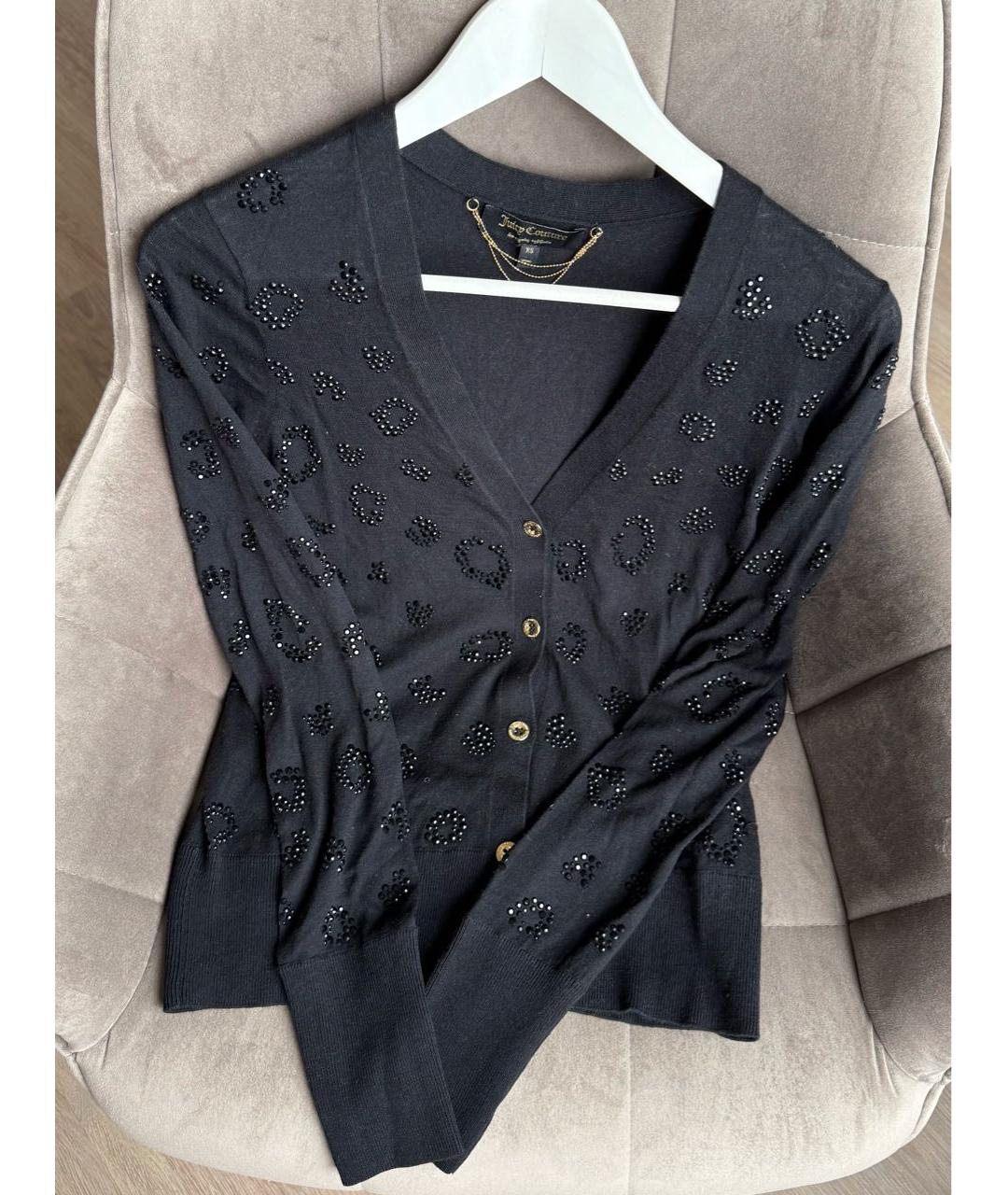 JUICY COUTURE Черный вискозный кардиган, фото 4