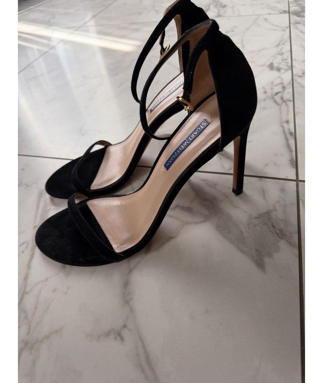 STUART WEITZMAN Черные замшевые босоножки, фото 7