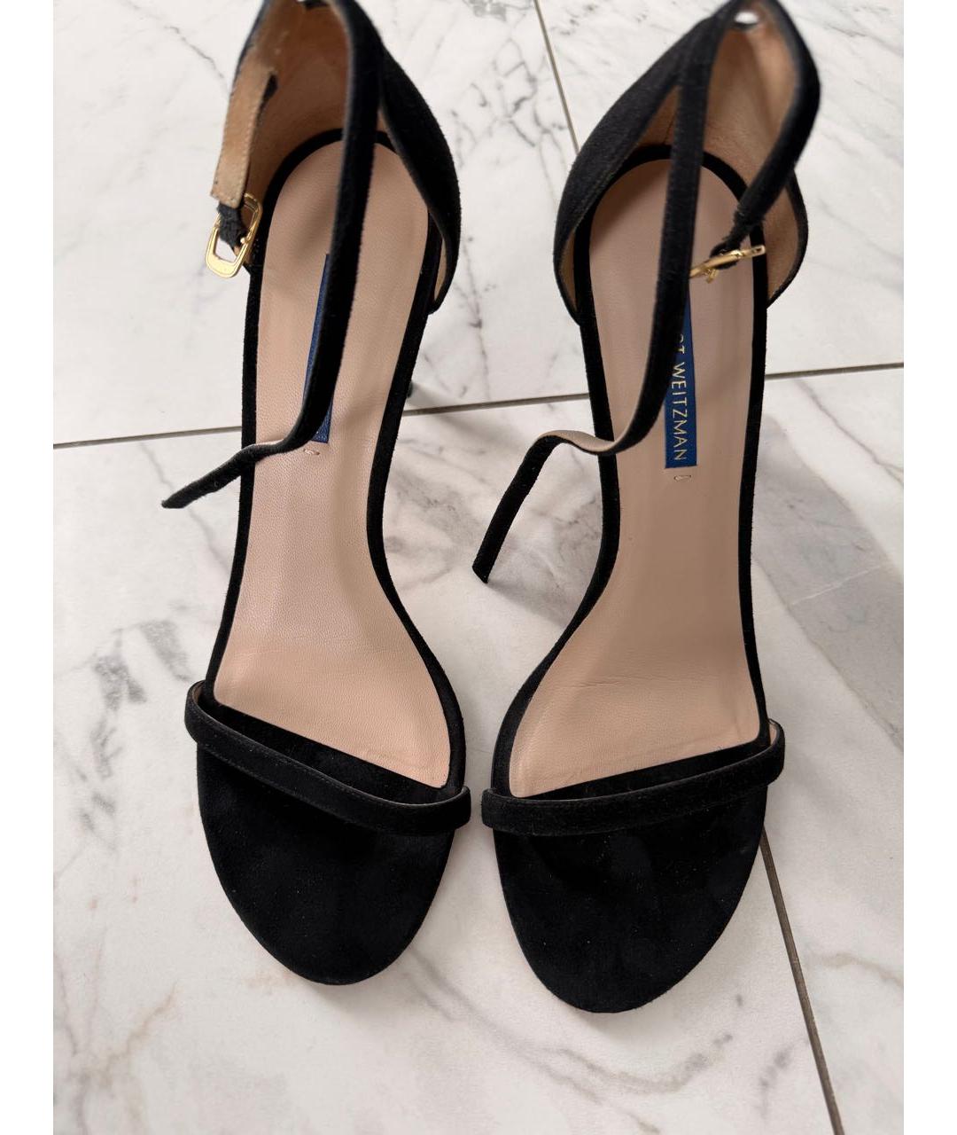 STUART WEITZMAN Черные замшевые босоножки, фото 2