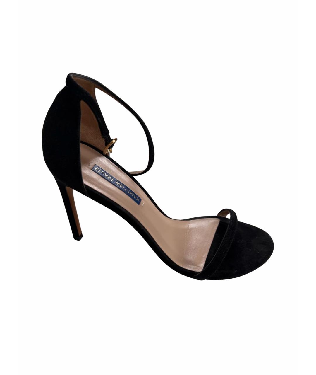 STUART WEITZMAN Черные замшевые босоножки, фото 1