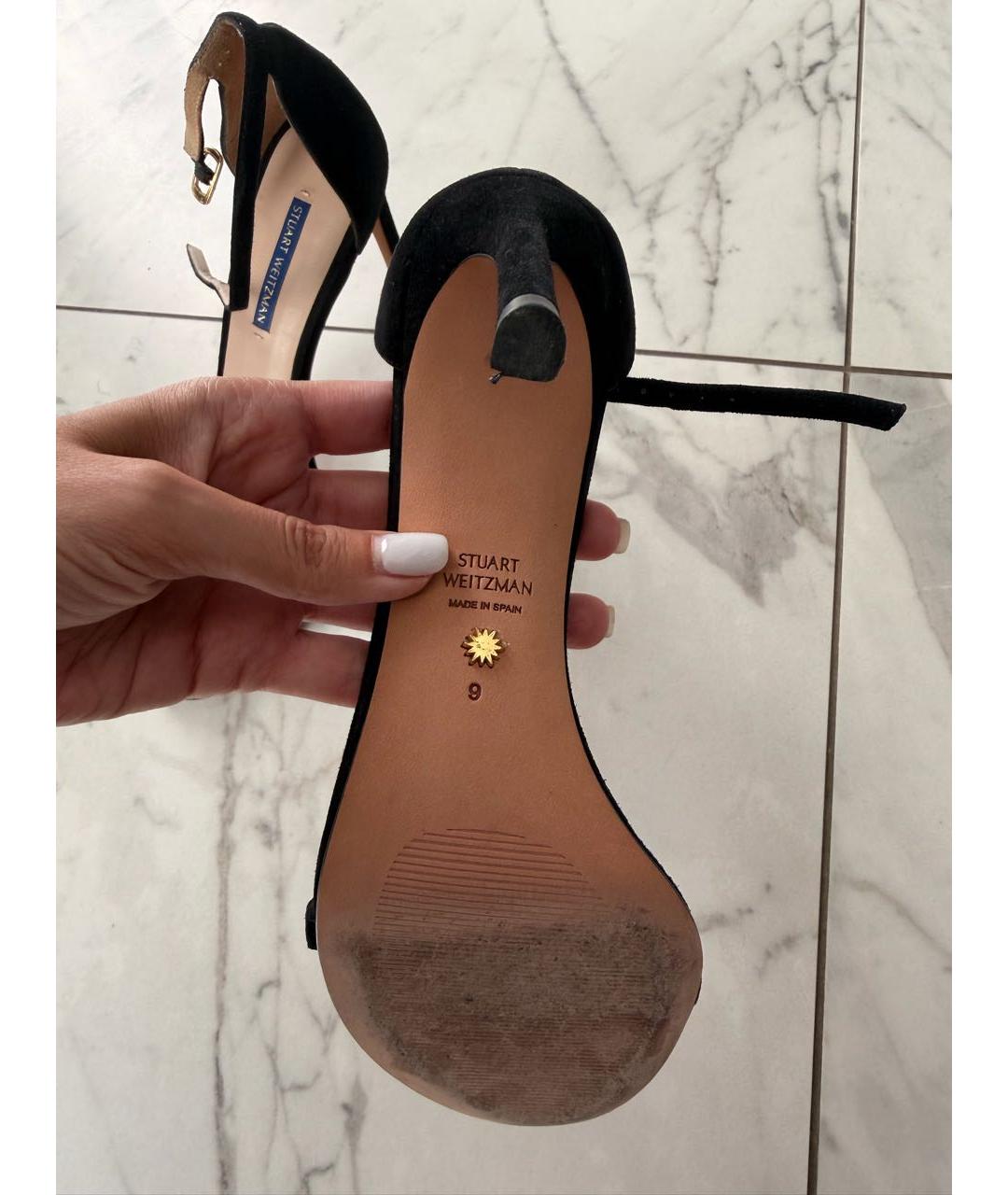STUART WEITZMAN Черные замшевые босоножки, фото 3
