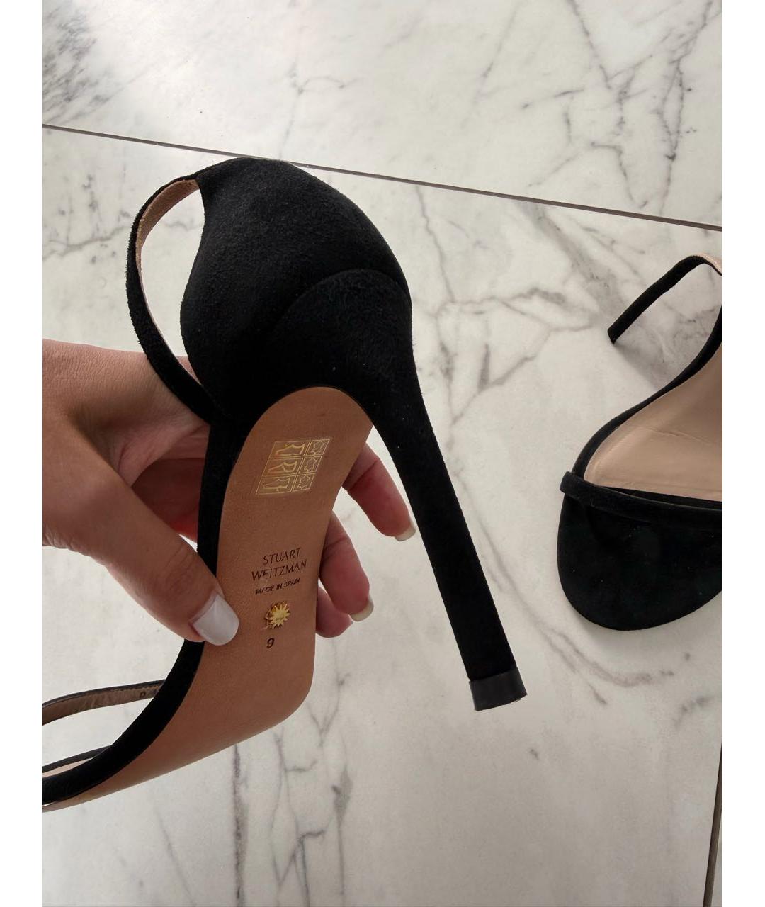 STUART WEITZMAN Черные замшевые босоножки, фото 5