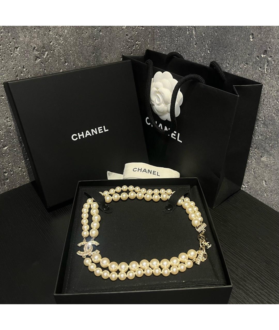CHANEL Белое колье, фото 2