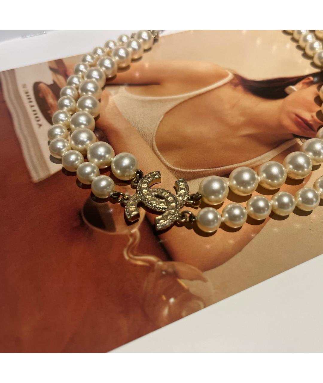 CHANEL Белое колье, фото 4