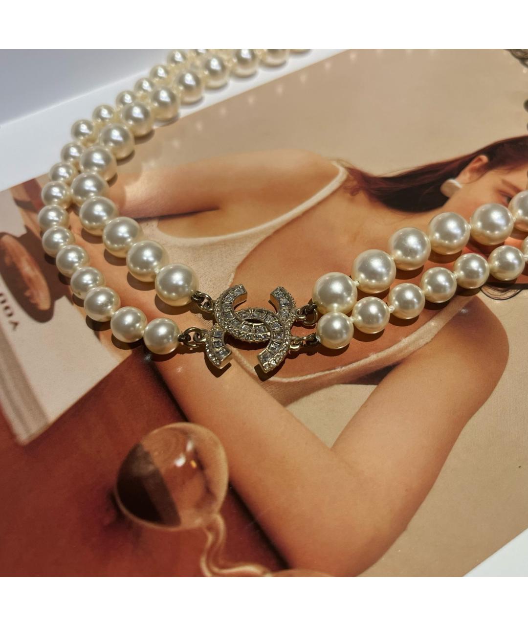 CHANEL Белое колье, фото 3