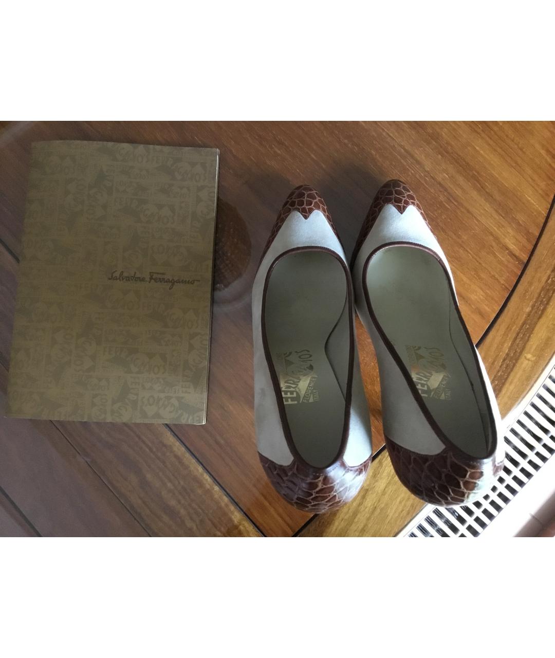 FERRAGAMO Бежевые кожаные туфли, фото 3