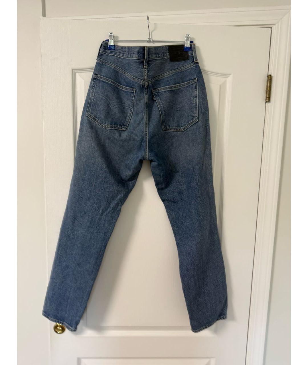 LEVI'S Голубые хлопковые прямые джинсы, фото 2