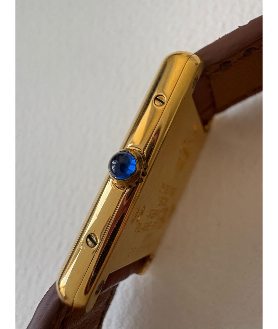 CARTIER Коричневые позолоченные часы, фото 4