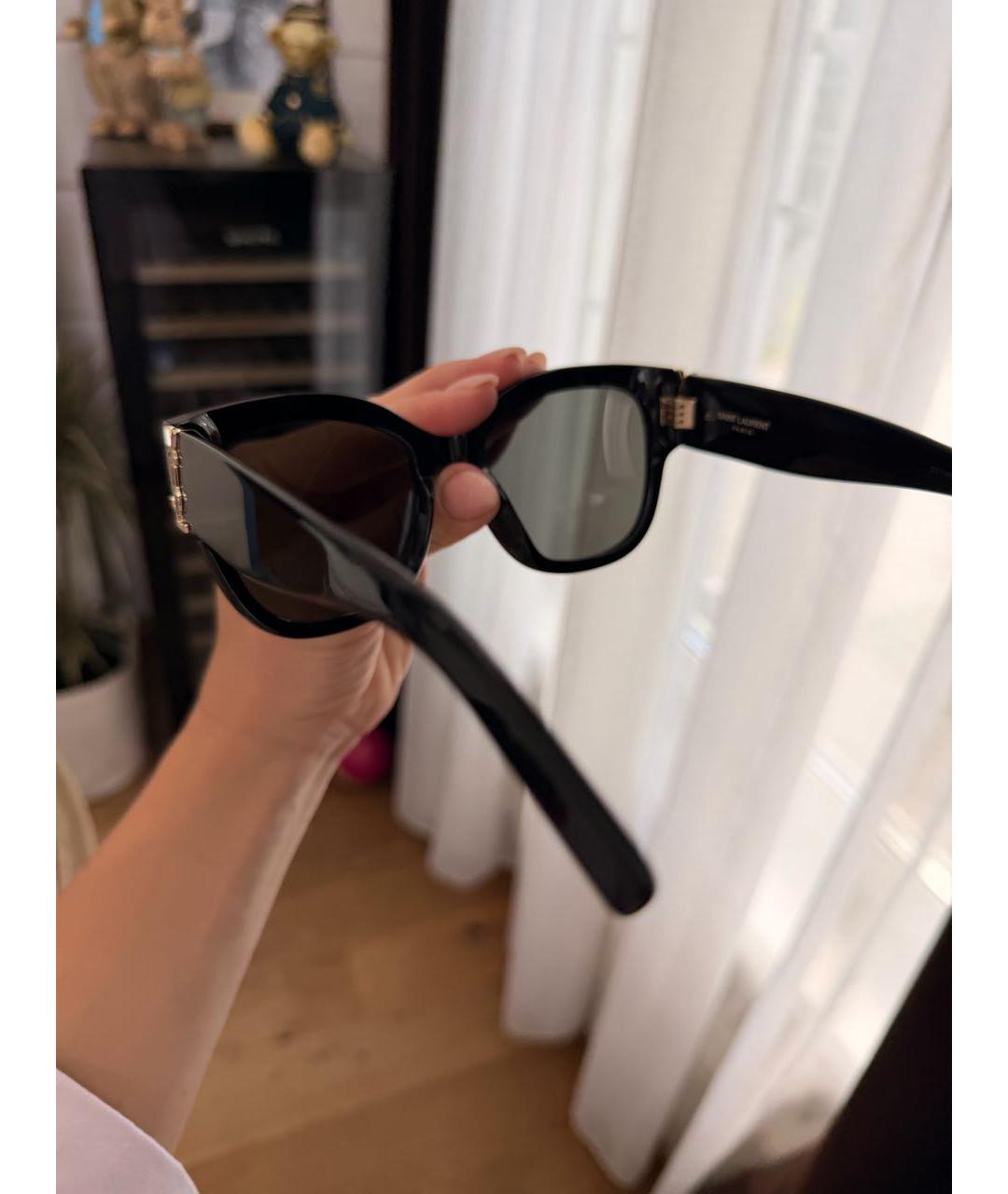 SAINT LAURENT Черные пластиковые солнцезащитные очки, фото 4