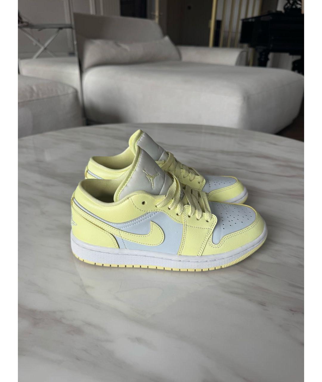 NIKE Желтые кожаные кроссовки, фото 4