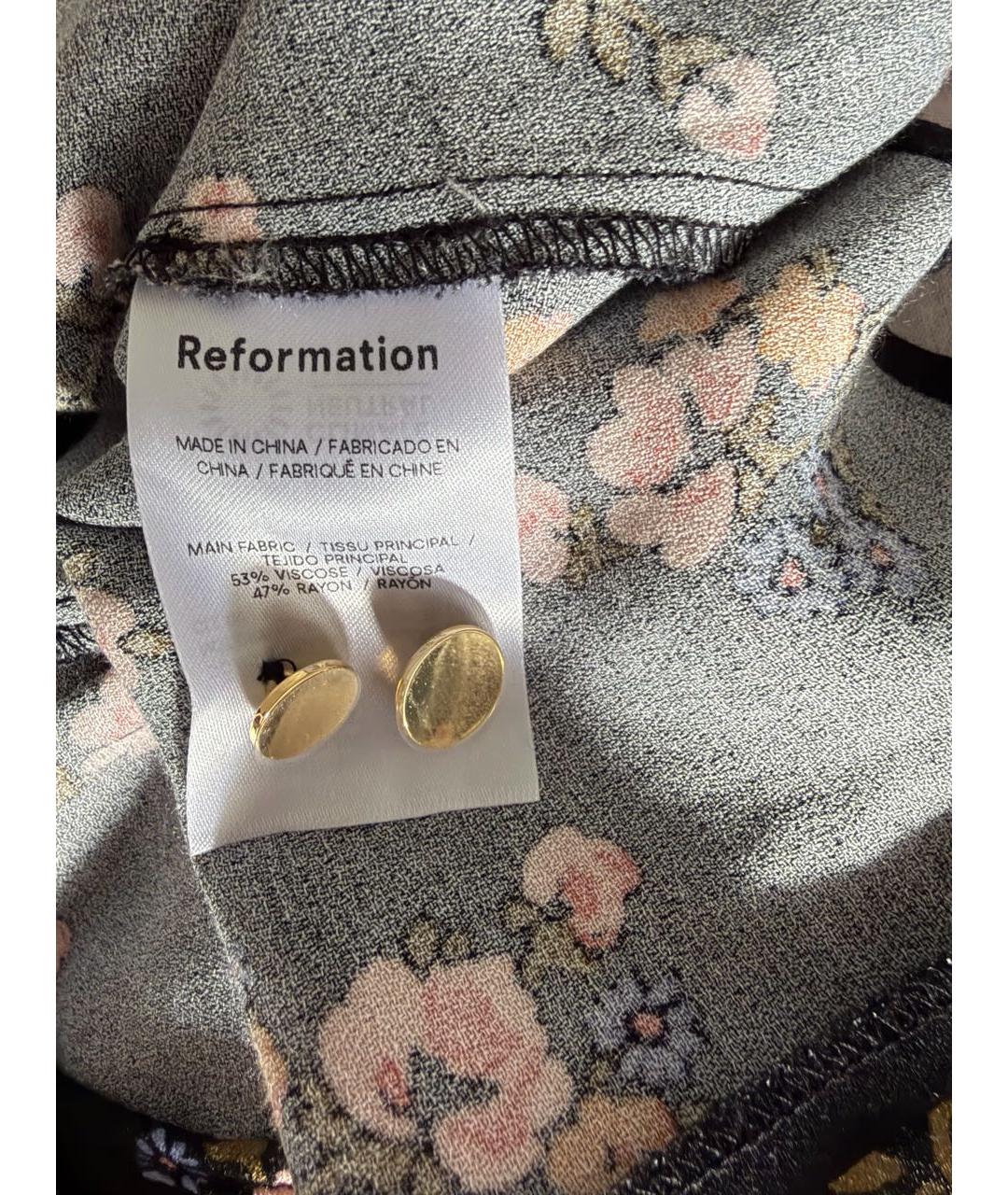 REFORMATION Черное вискозное коктейльное платье, фото 8