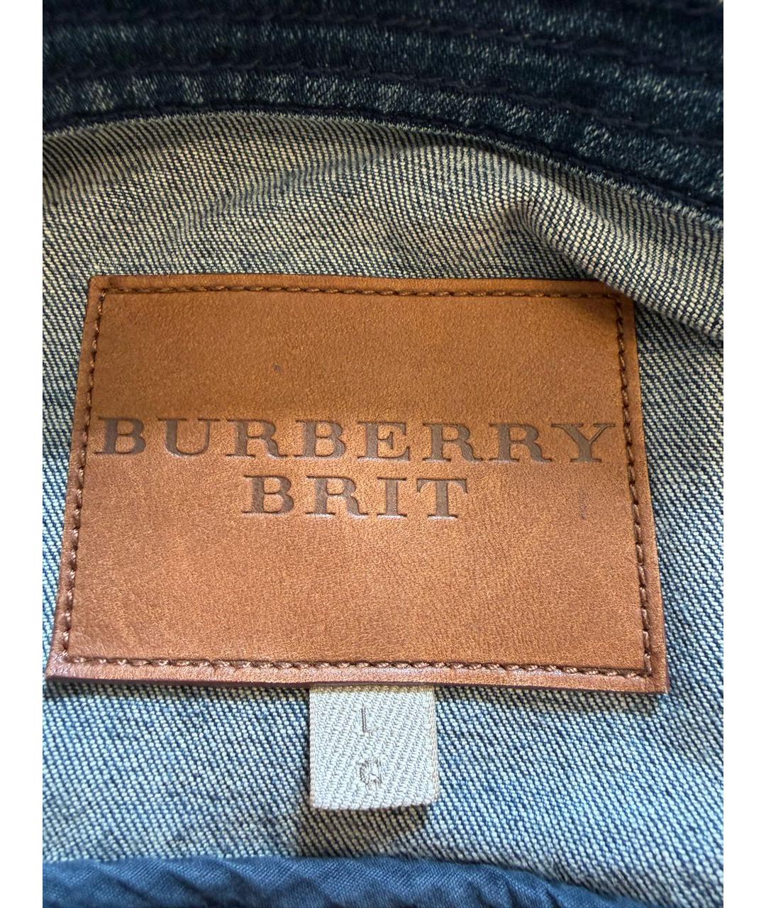 BURBERRY Голубая хлопковая куртка, фото 3
