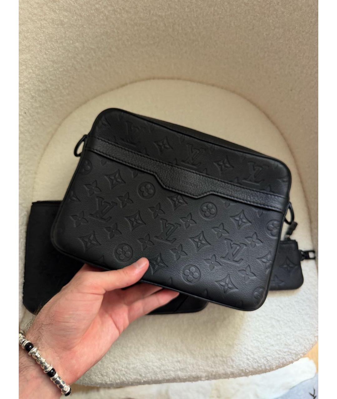 LOUIS VUITTON Черная кожаная сумка на плечо, фото 3