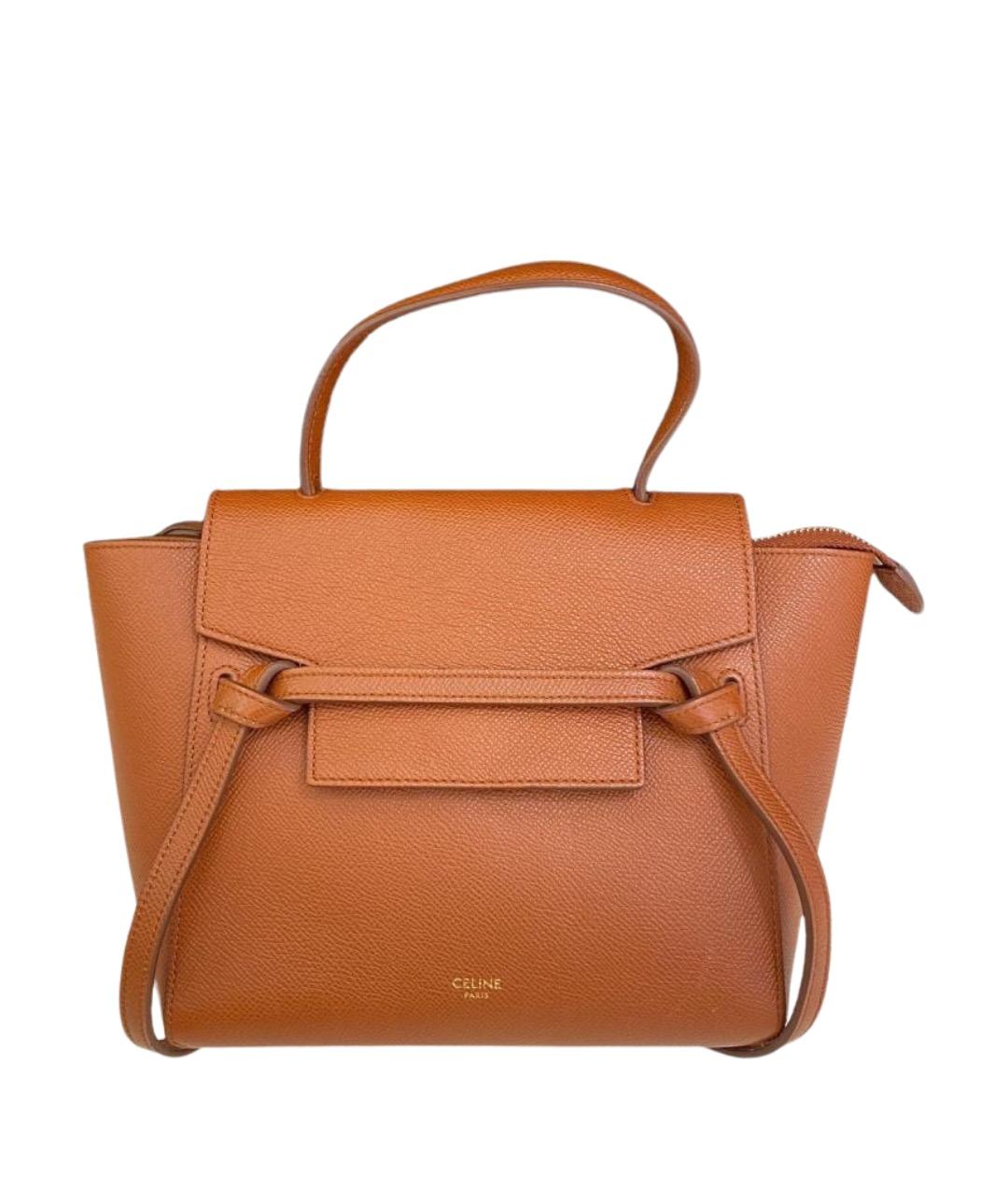 CELINE Оранжевая кожаная сумка тоут, фото 1