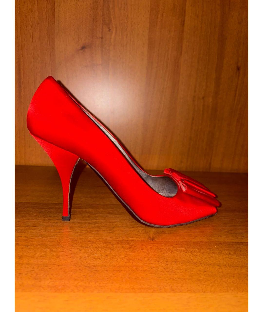 PRADA Красные текстильные туфли, фото 6