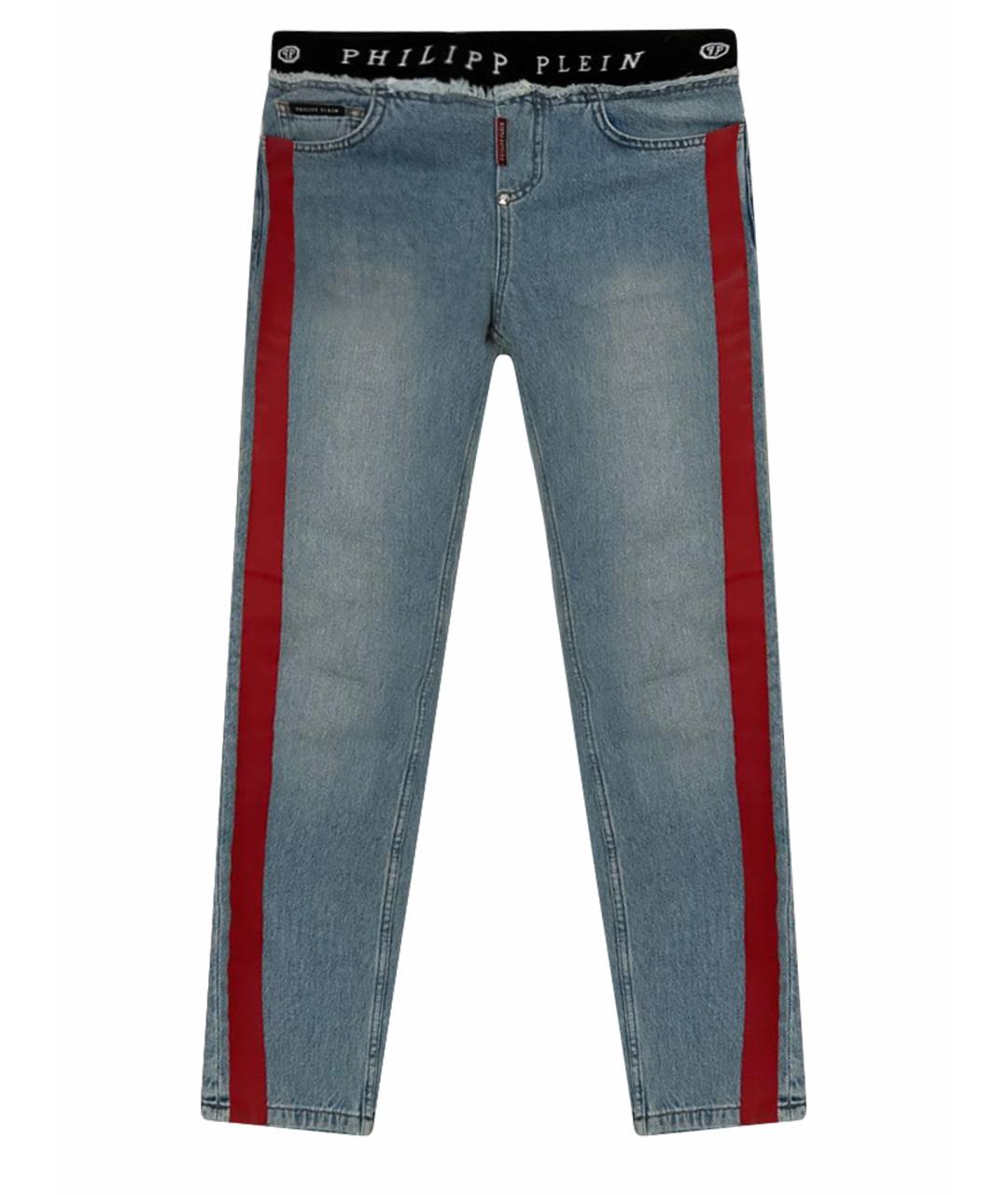 PHILIPP PLEIN Синие прямые джинсы, фото 1