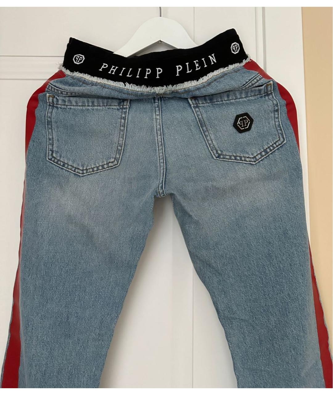 PHILIPP PLEIN Синие прямые джинсы, фото 2