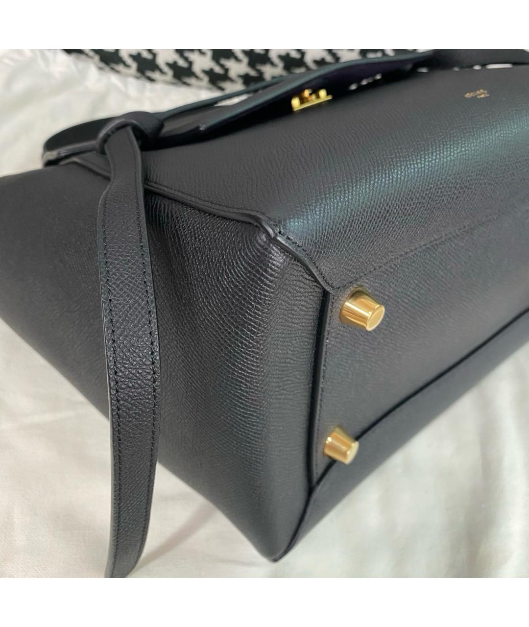 CELINE Черная кожаная сумка тоут, фото 4