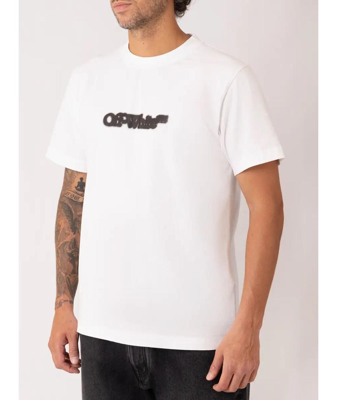 OFF-WHITE Белая хлопковая футболка, фото 3