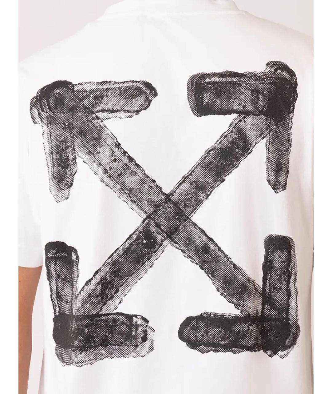 OFF-WHITE Белая хлопковая футболка, фото 5