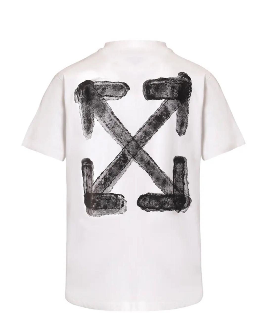OFF-WHITE Белая хлопковая футболка, фото 2