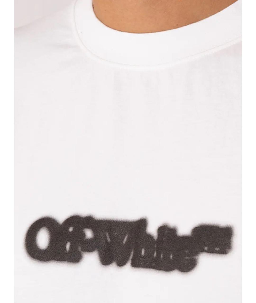 OFF-WHITE Белая хлопковая футболка, фото 6