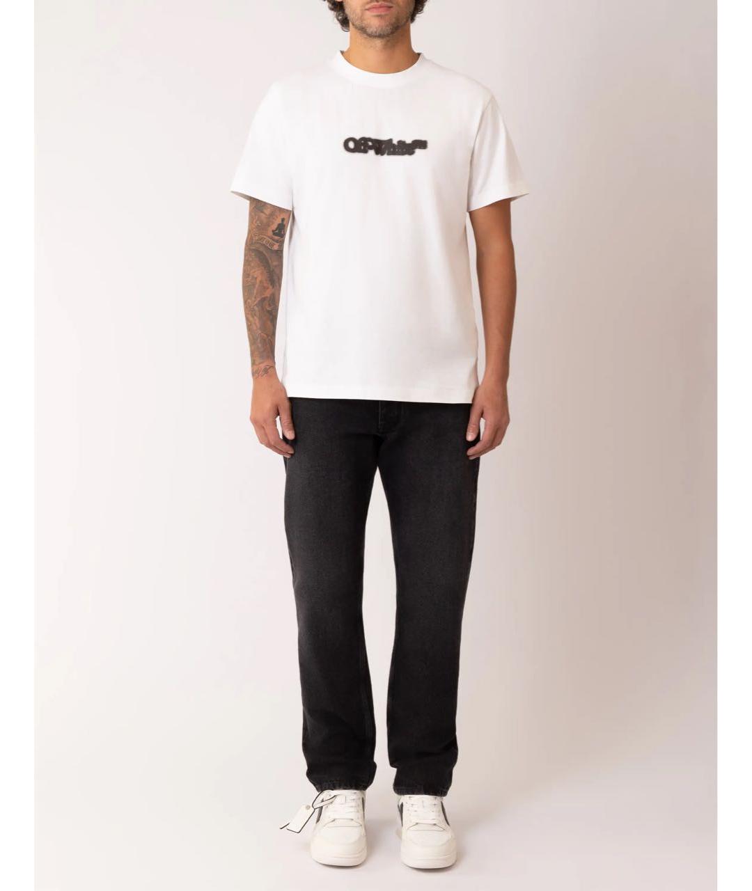 OFF-WHITE Белая хлопковая футболка, фото 7