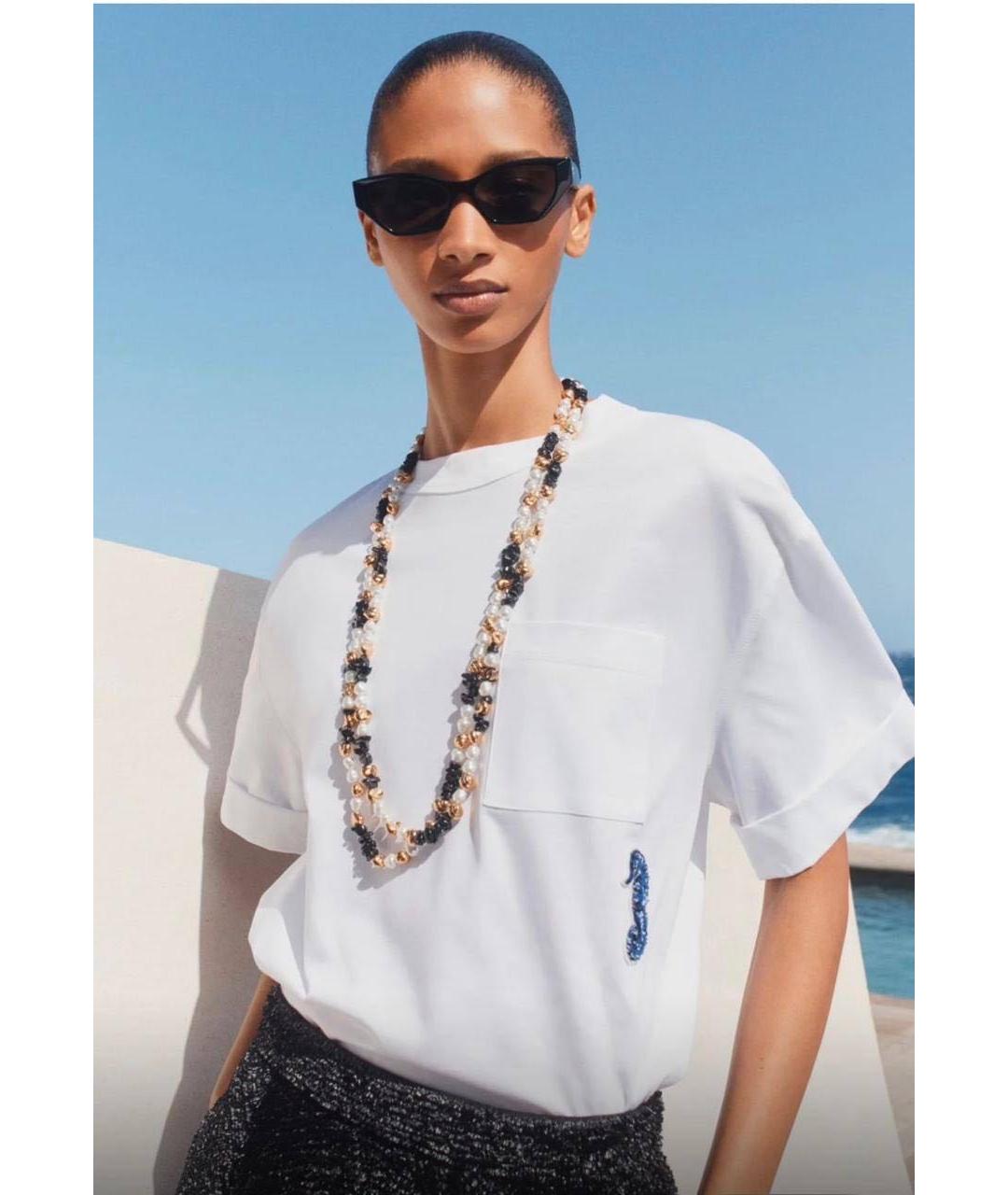 CHANEL Белая хлопковая футболка, фото 4