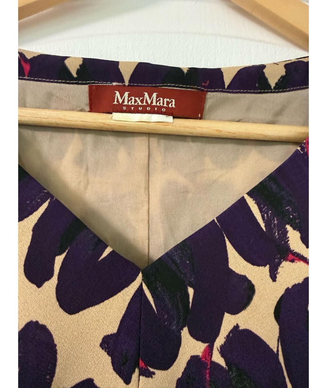 MAX MARA STUDIO Мульти вискозное повседневное платье, фото 3