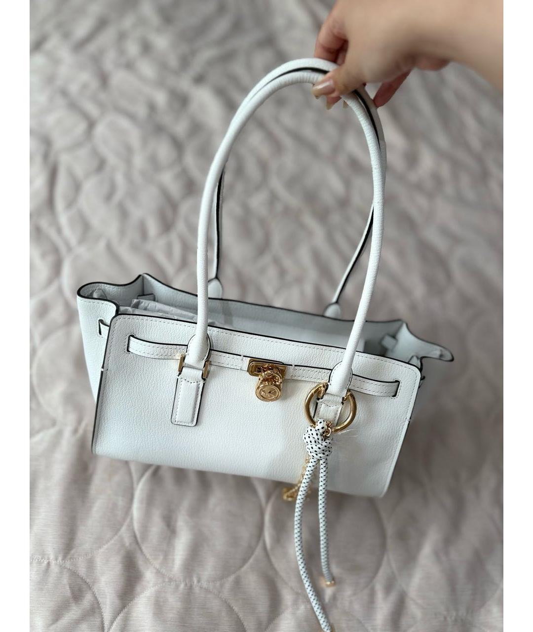 MICHAEL KORS Белая кожаная сумка через плечо, фото 6