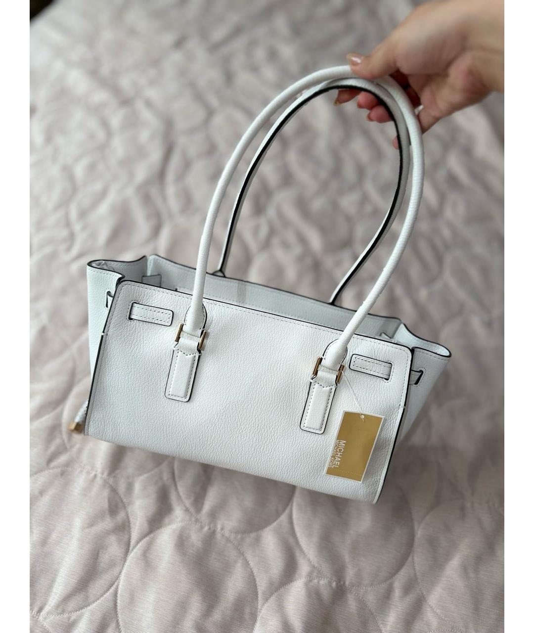 MICHAEL KORS Белая кожаная сумка через плечо, фото 2