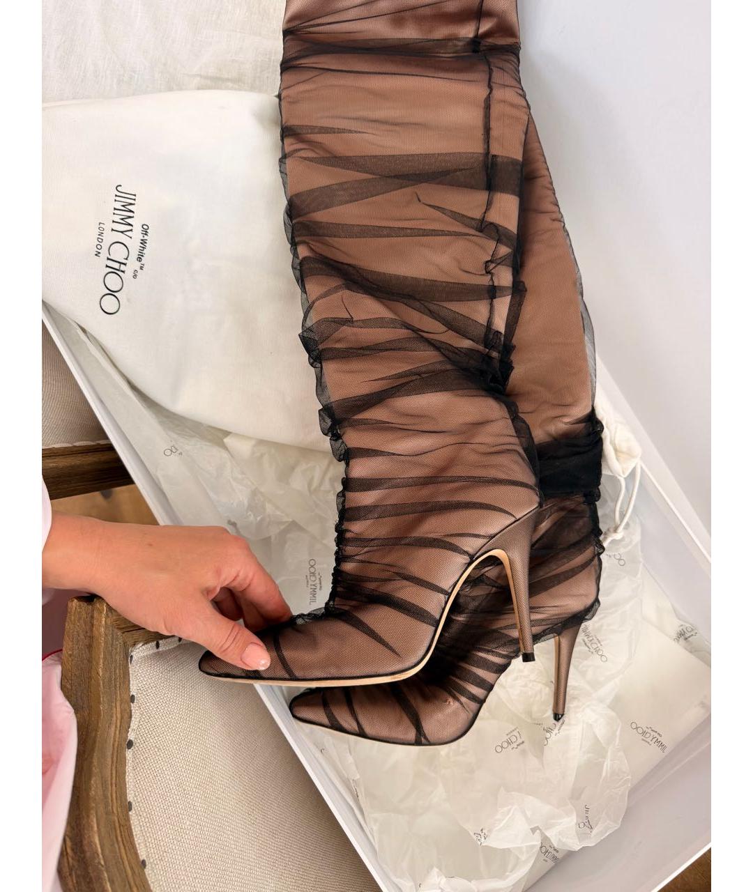 JIMMY CHOO Розовые ботфорты, фото 2