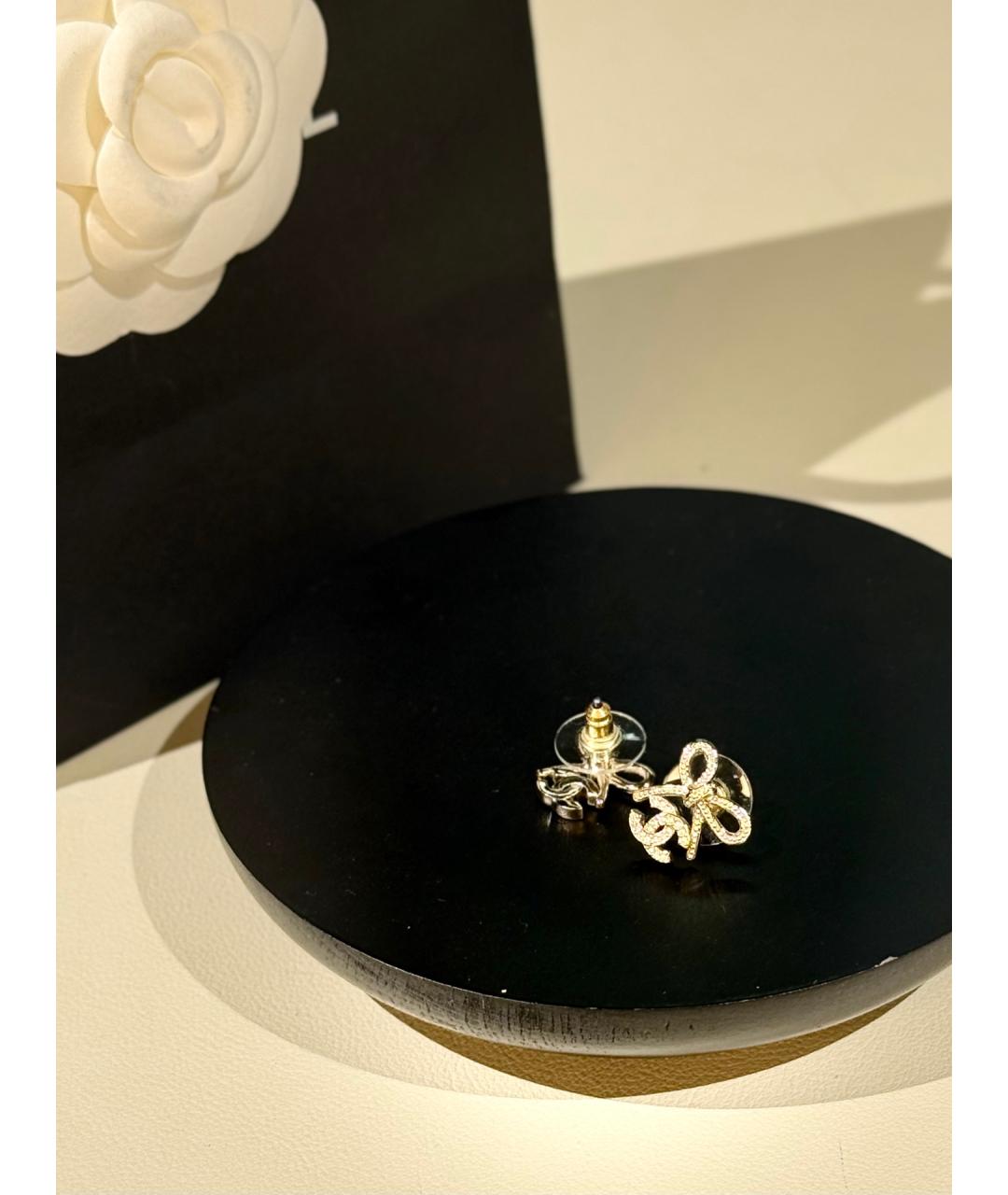 CHANEL Золотые латунные серьги, фото 3