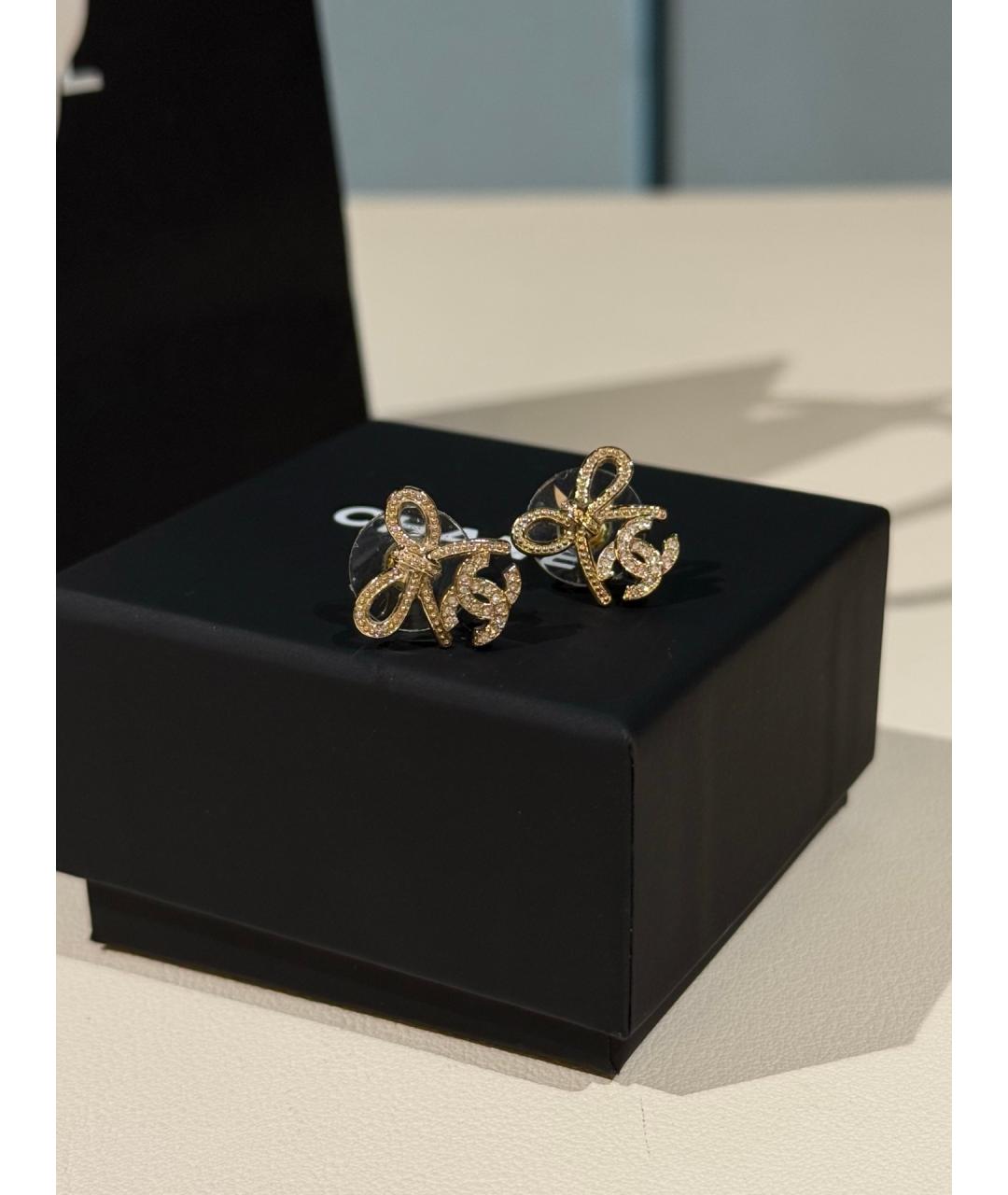 CHANEL Золотые латунные серьги, фото 2