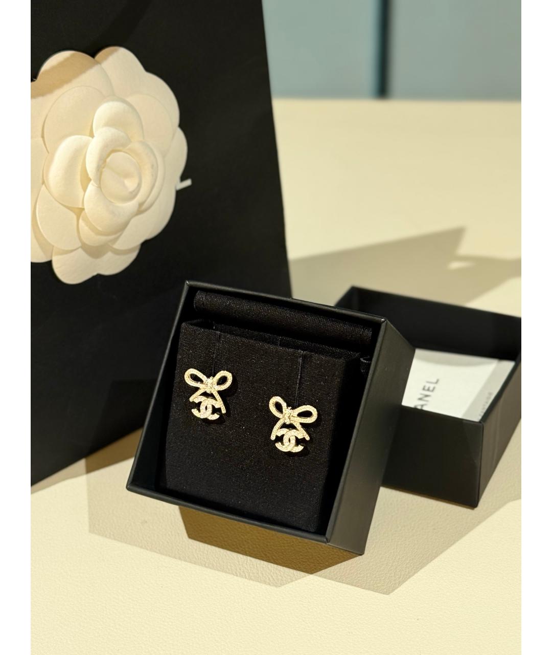 CHANEL Золотые латунные серьги, фото 4